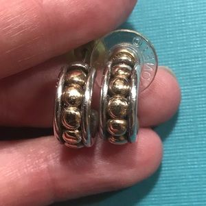 James Avery beaded hoop earrings sterling 14k gold
